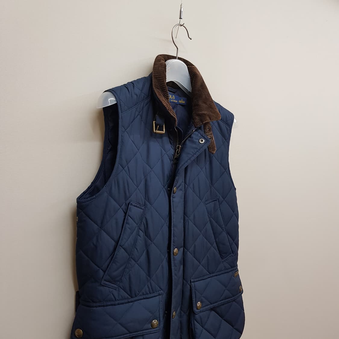 폴로 랄프로렌 코듀로이 카라  퀼팅 패딩 베스트  s사이즈  남여공용 상품이미지4