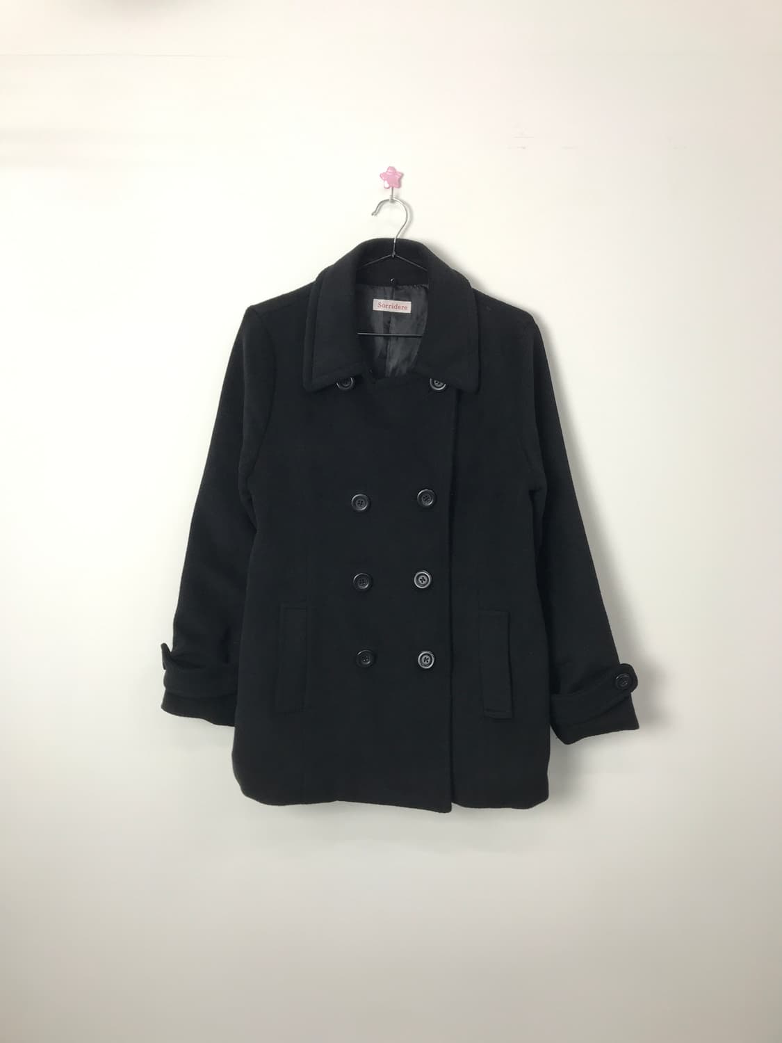  Sorridere Black Double-Breasted Peacoat 상품이미지3