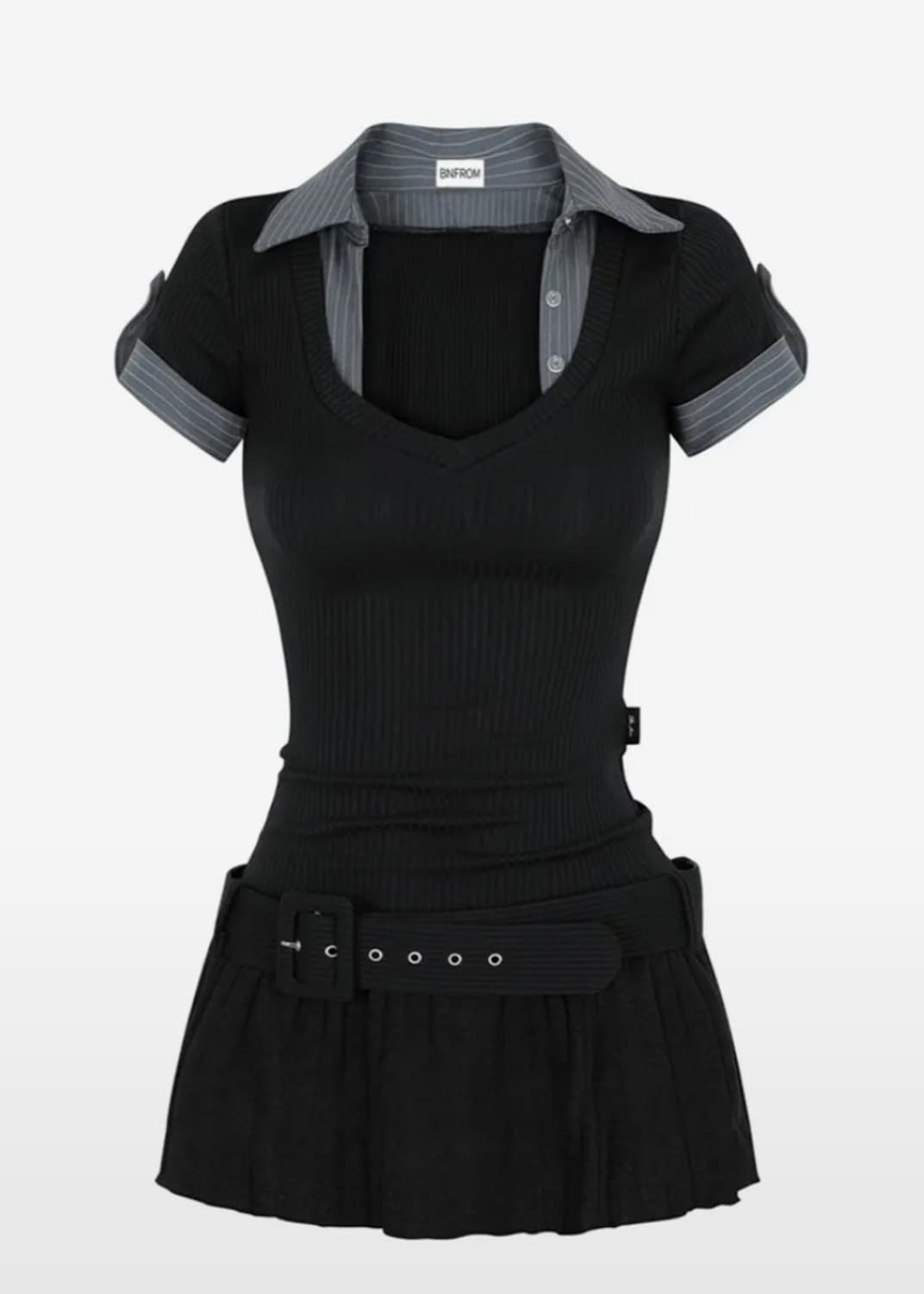 (택O)비엔프롬  원피스 STUDY WASIT BELT DRESS 블랙 상품이미지1