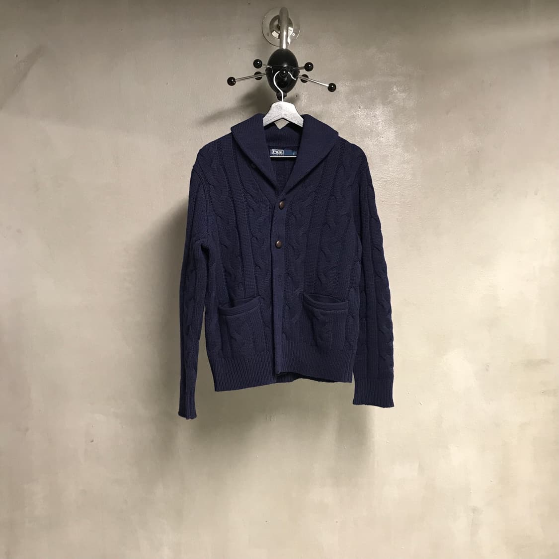 폴로 랄프로렌 숄카라 케이블 가디건 네이비 XS(W) 상품이미지1