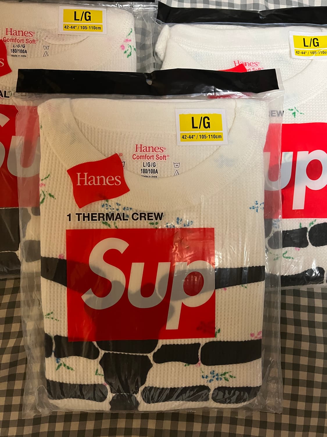 [L] 슈프림 헤인즈 본즈 써멀 크루 플로럴 라지 새상품 상품이미지2