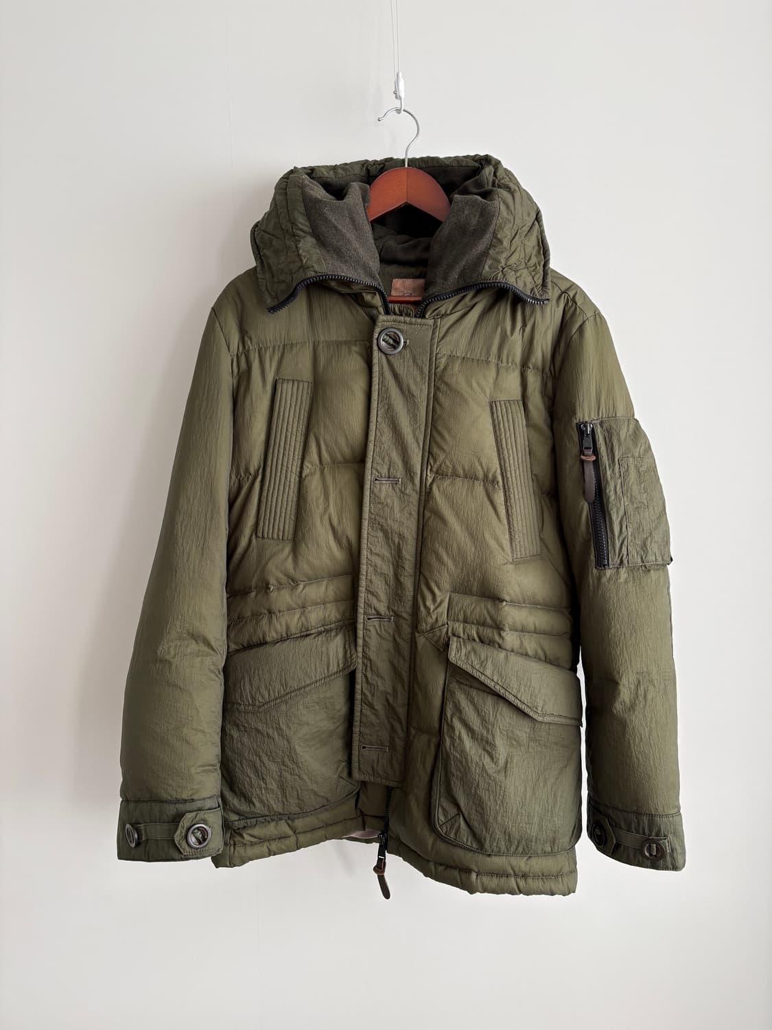 바쏘옴므 헤리티지 오리털 패딩 카키 상품이미지1