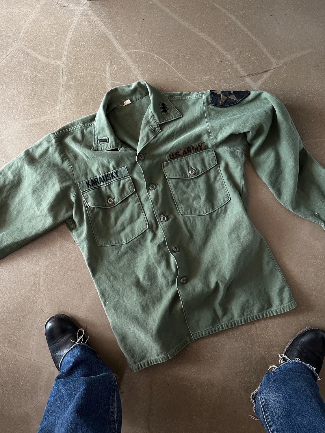 70s U.S. ARMY OG-107 유틸리티 셔츠 자켓 상품이미지5