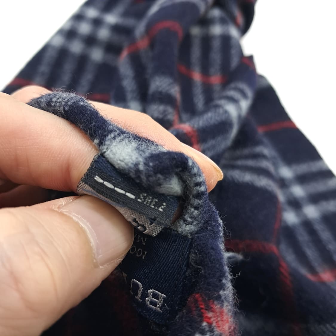 MX219 버버리 네이비 노바체크 램스울 목도리 머플러 상품이미지5