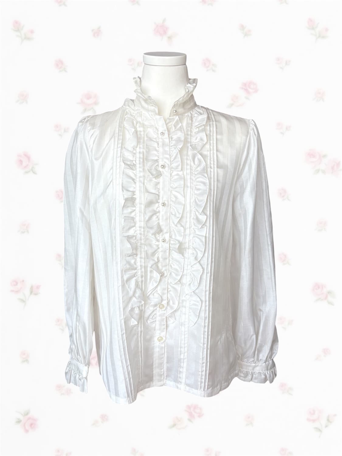Tokyo Blouse 화이트 골드 러플 블라우스 상품이미지1