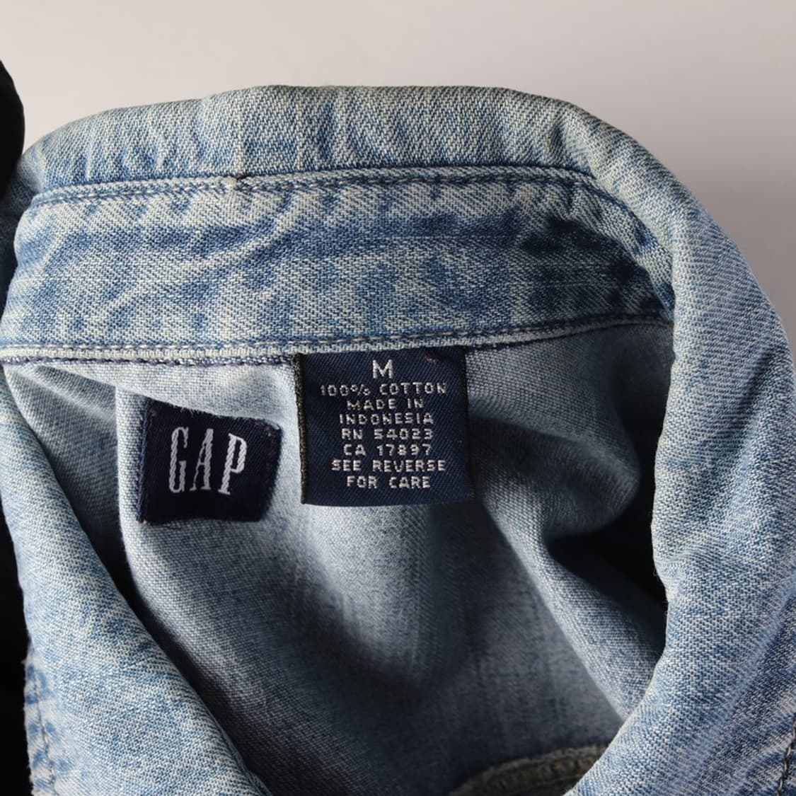 GAP 빈티지 중청 반팔 데님 셔츠 M 상품이미지6