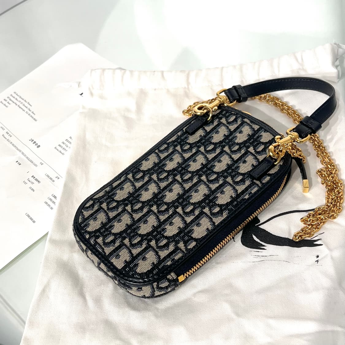 [정품] 디올 오블리크 몽테인30 폰 홀더 백 더스트 상품이미지2