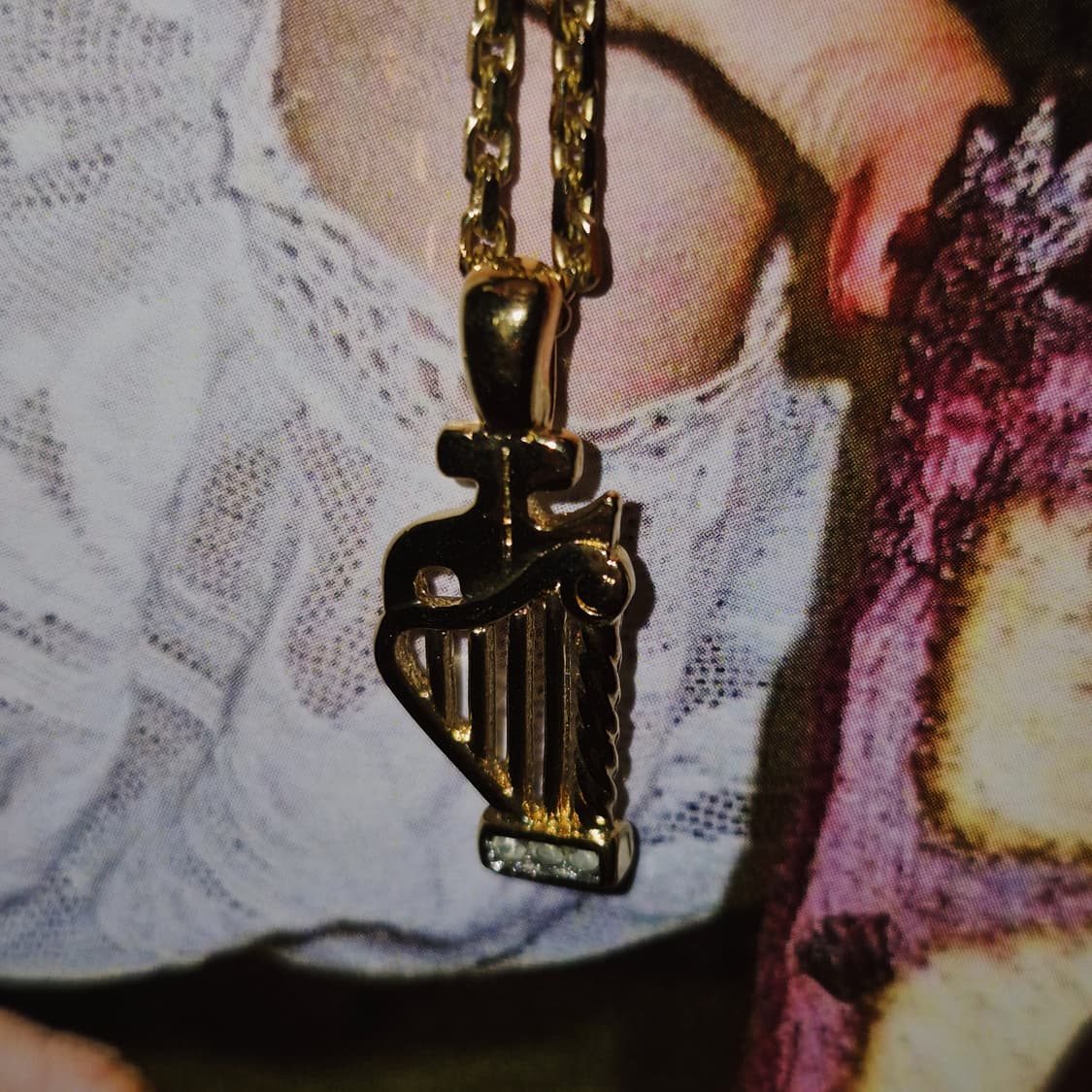 90s 꾸레쥬 로고 하프 뮤직 목걸이 상품이미지6