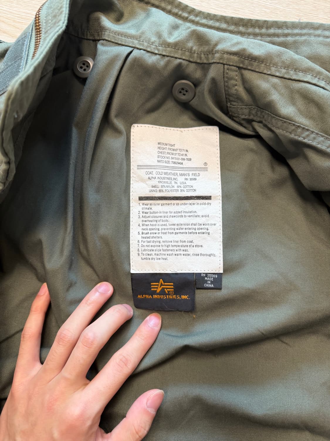 알파인더스트리 m65 필드자켓 상품이미지4