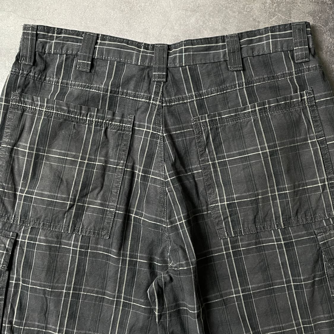 WRANGLER 랭글러 빈티지 차콜 체크 카고 하프팬츠 A00729 상품이미지7