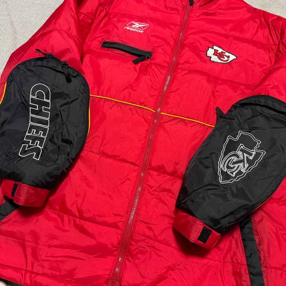 리복 NFL 캔자스시티 치프스 패딩 자켓 상품이미지2