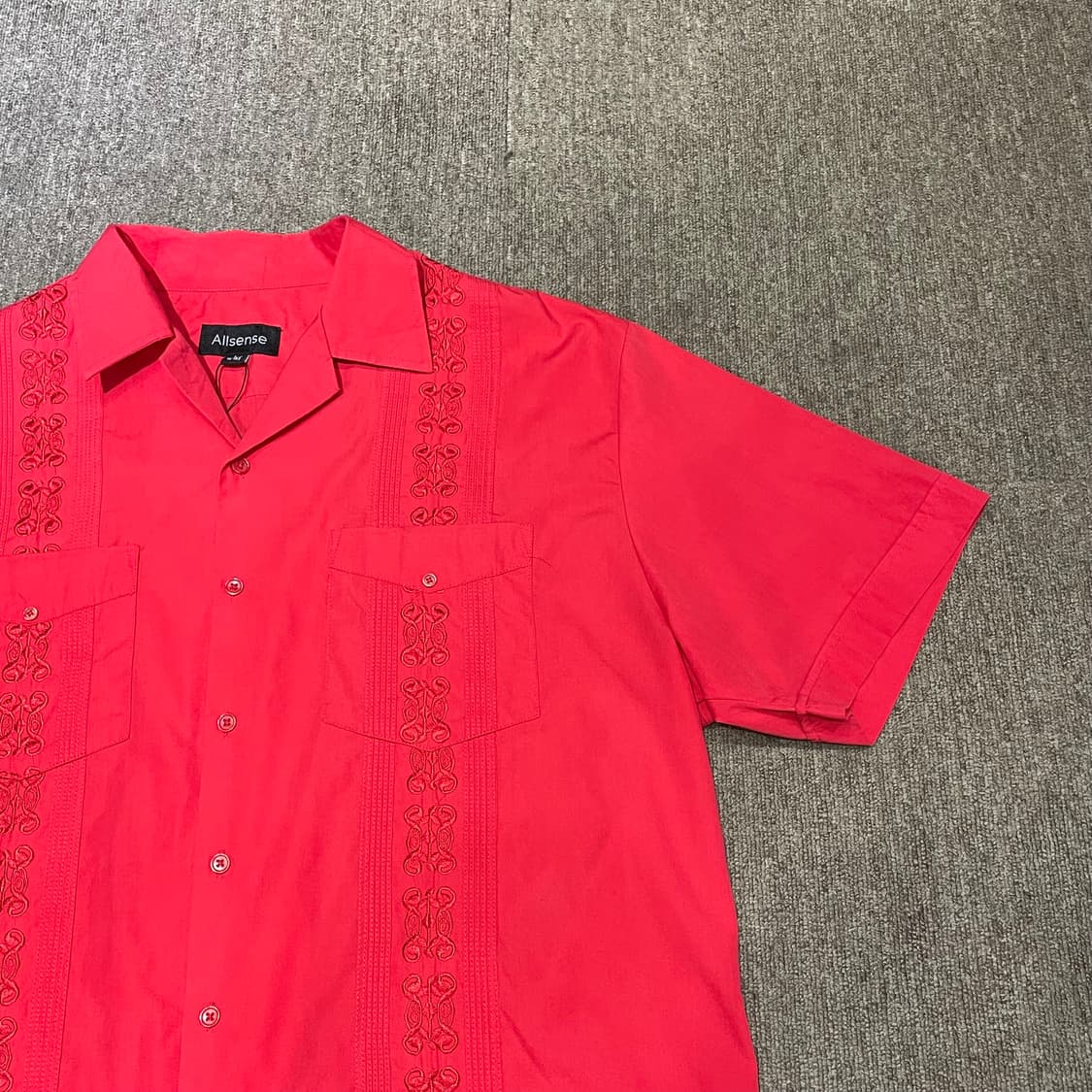 (L) Allsense 구아야베라 쿠바 셔츠 레드 상품이미지4