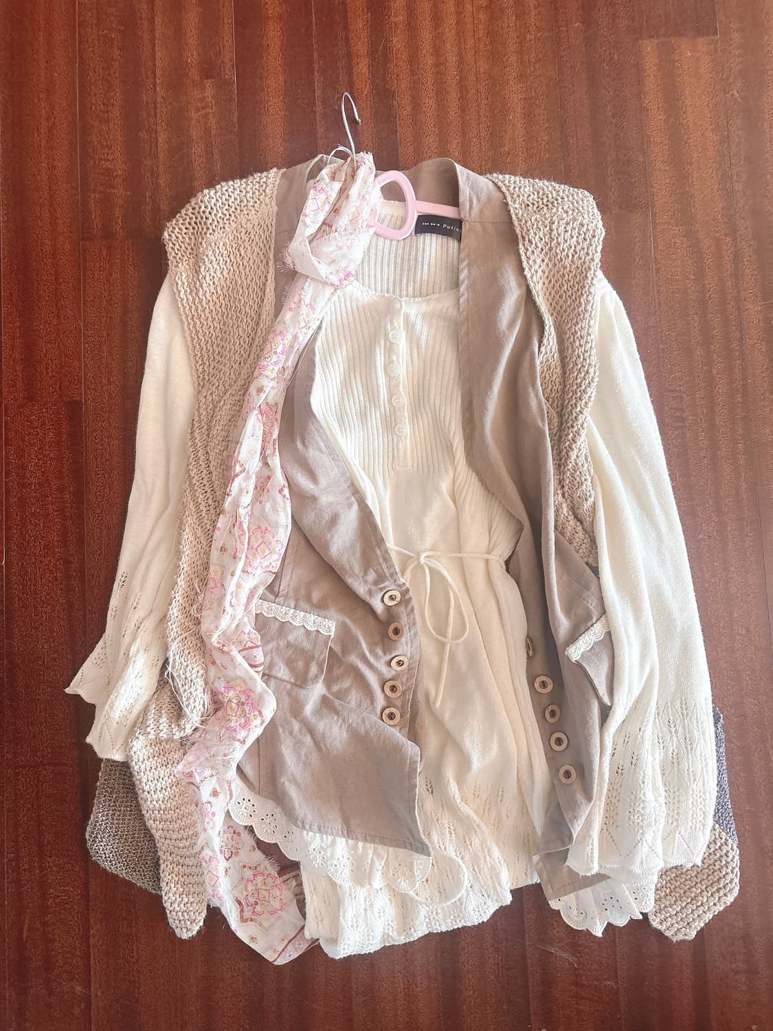 크루빈티지  수린코디 빈티지 코디 세트 모리걸 코지모리 니트 원피스 상품이미지1