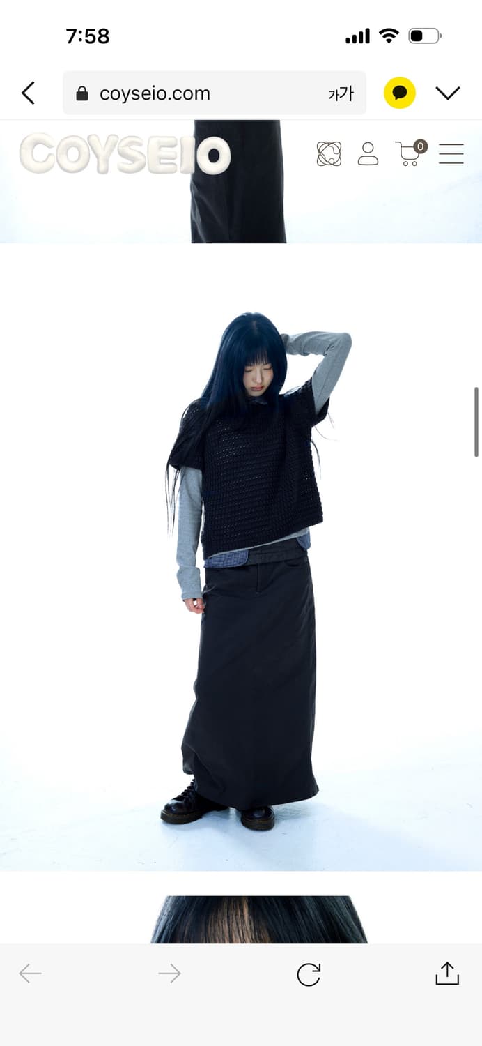 코이세이오 새제품 WAIST PANEL SKIRT CHARCOAL 상품이미지3