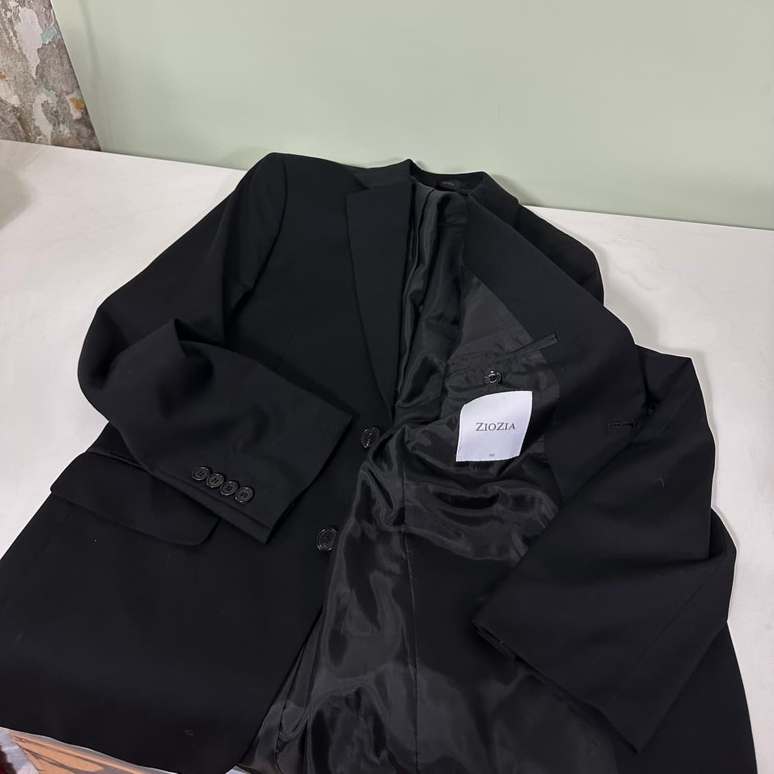 L 105 지오지아 기본핏 블랙 울 싱글 블레이져 상품이미지1