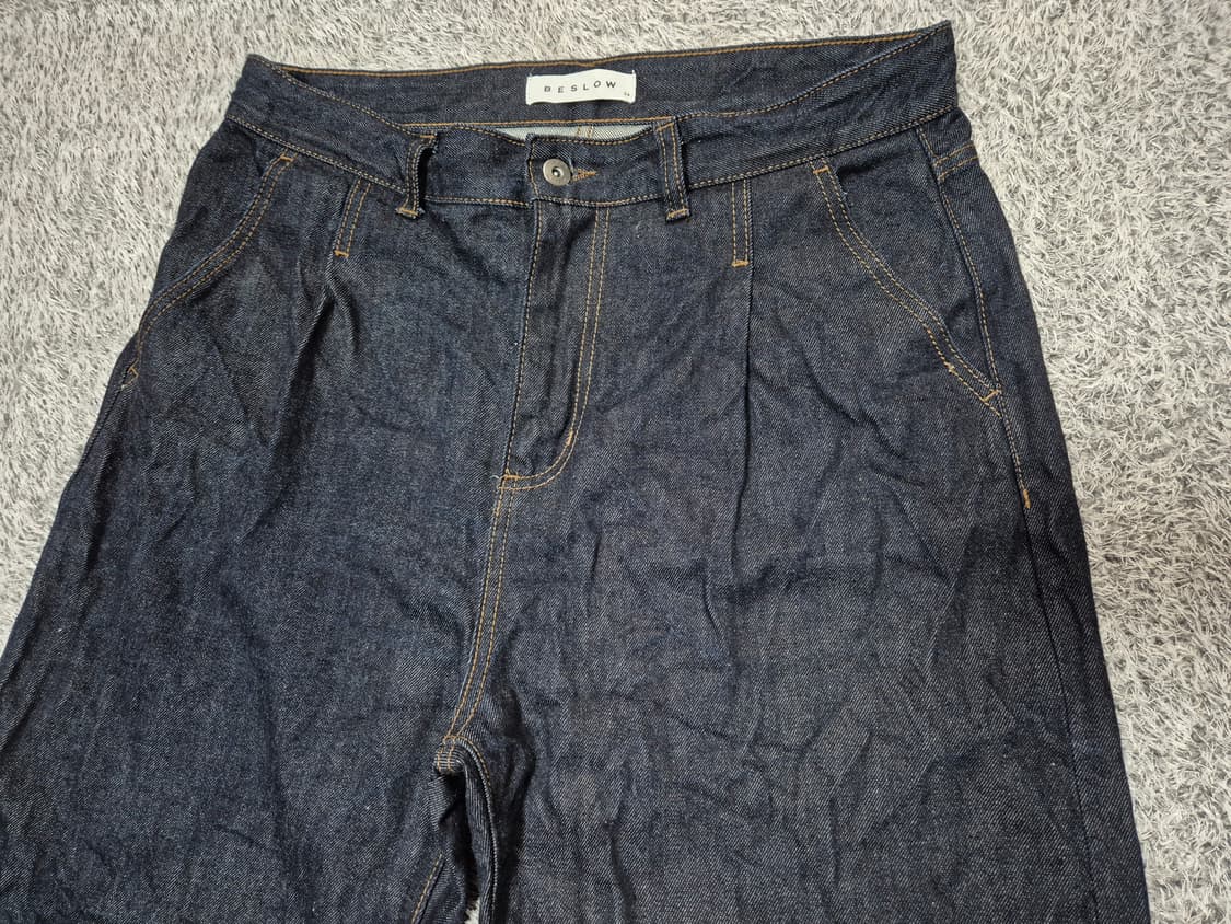 비슬로우 남성 원턱 데님 팬츠 34 상품이미지2