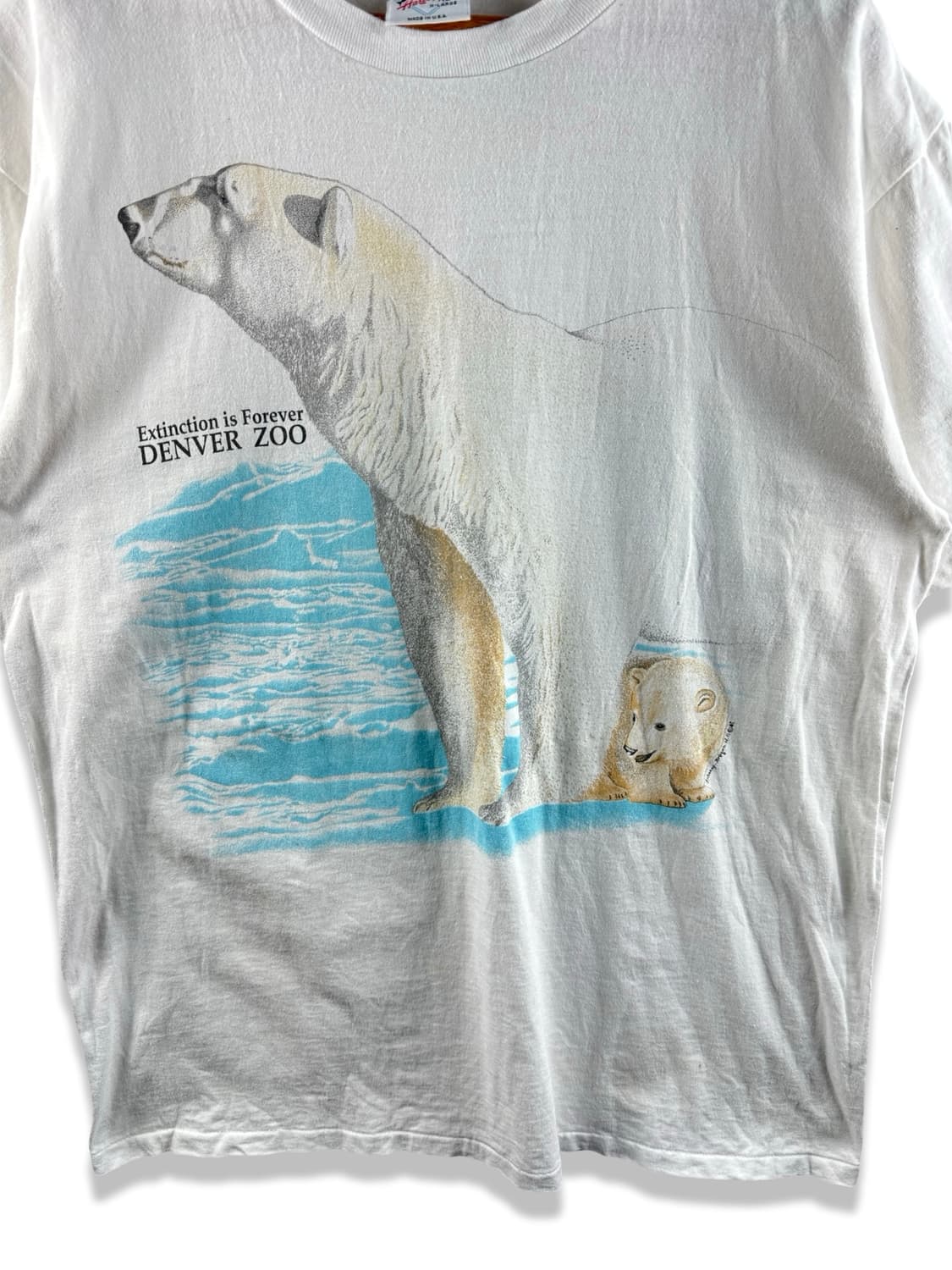 90S 미국생산 싱글스티치 폴라베어 티셔츠2663 상품이미지4