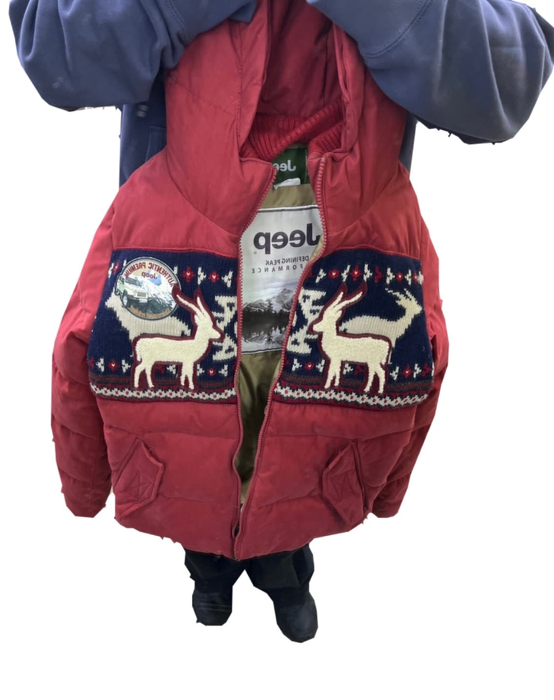 빈티지 지프 사슴 패딩 상품이미지1
