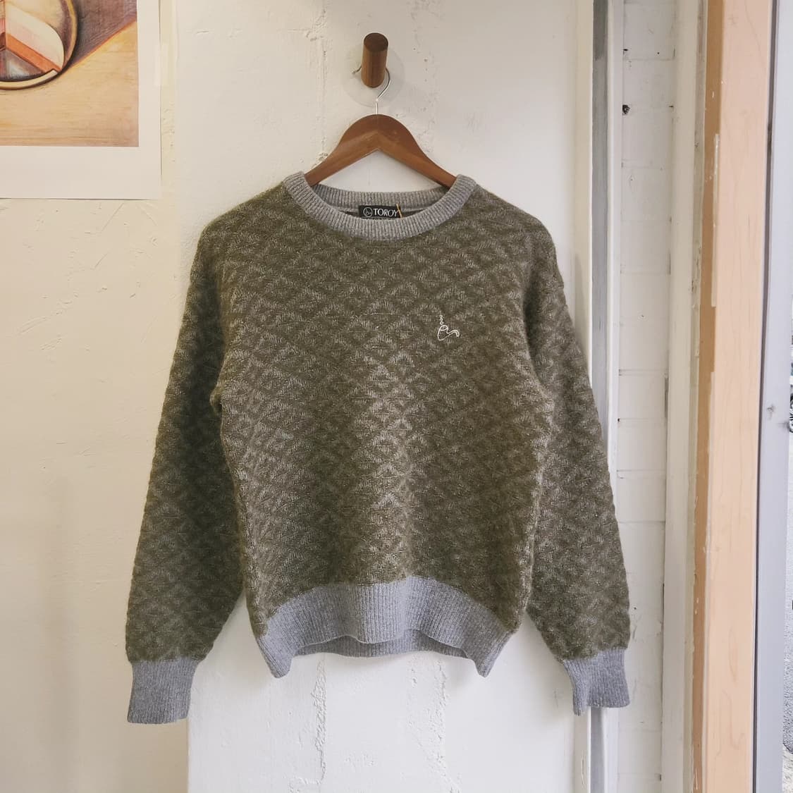 Toroy 시보리 배색 울 스웨터(Japan made) 상품이미지1