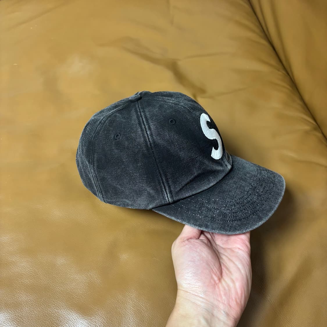 Supreme 슈프림 피그먼트 블랙 S로고 6패널 볼캡 모자 Black 상품이미지3