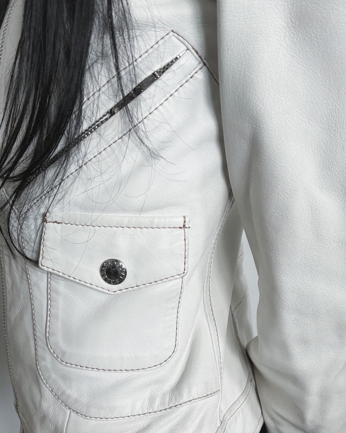 돌체앤가바나 화이트 레더 바이크자켓 상품이미지6
