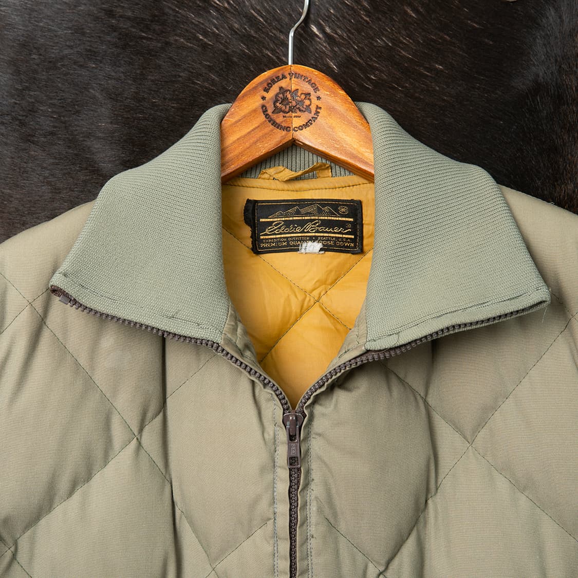 [100] 80s 에디바우어 USA 메이드 다이아몬드 퀼팅 구스다운 자켓 상품이미지3