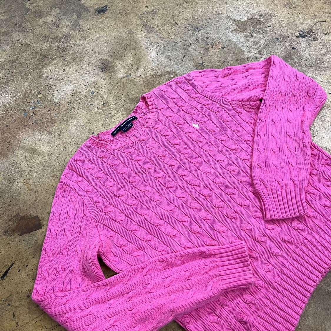 폴로 랄프로렌 핑크 꽈배기 니트  상품이미지1