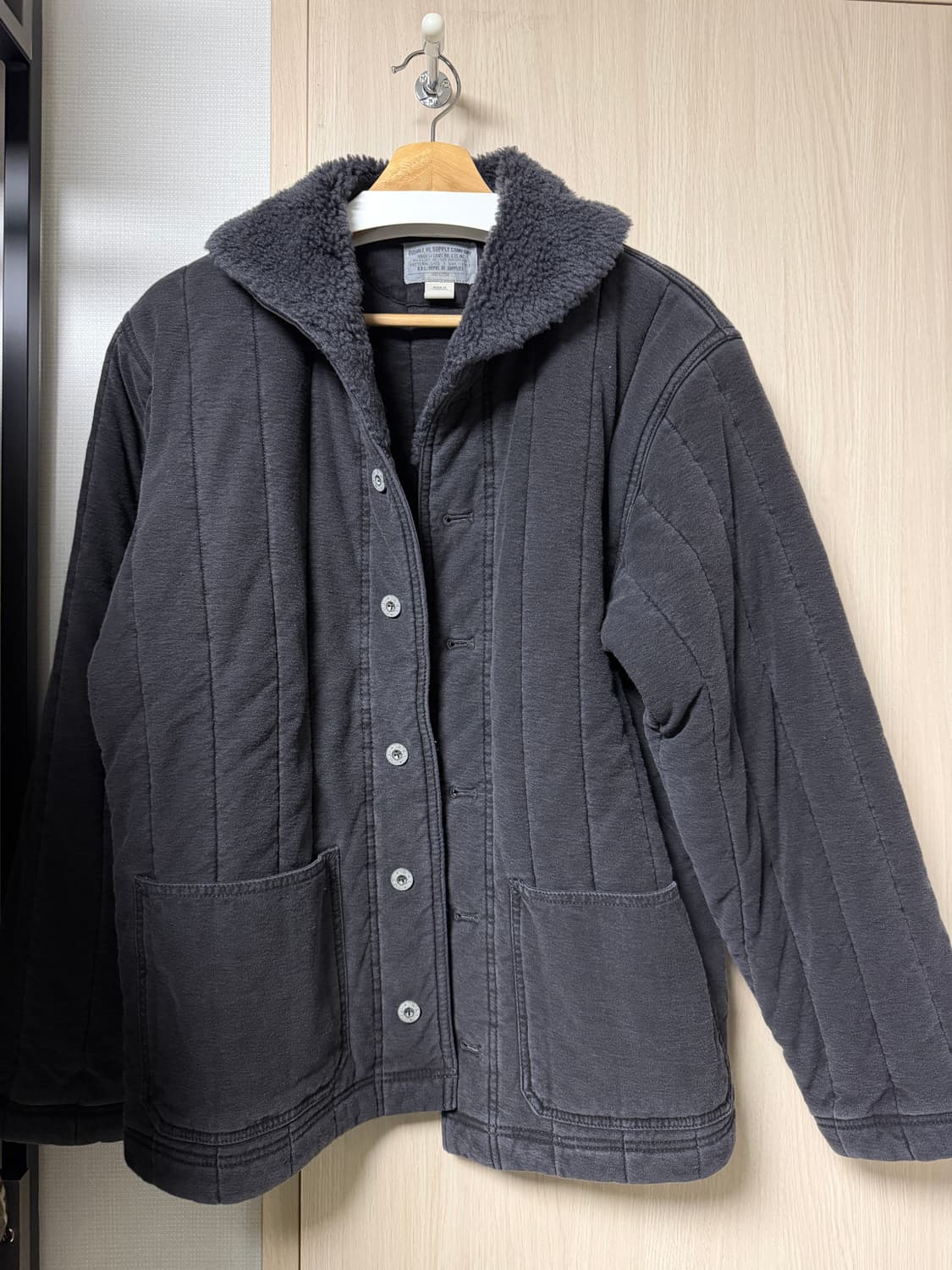 [M] 더블알엘 rrl 플리스 칼라 퀄트 저지 재킷 상품이미지3