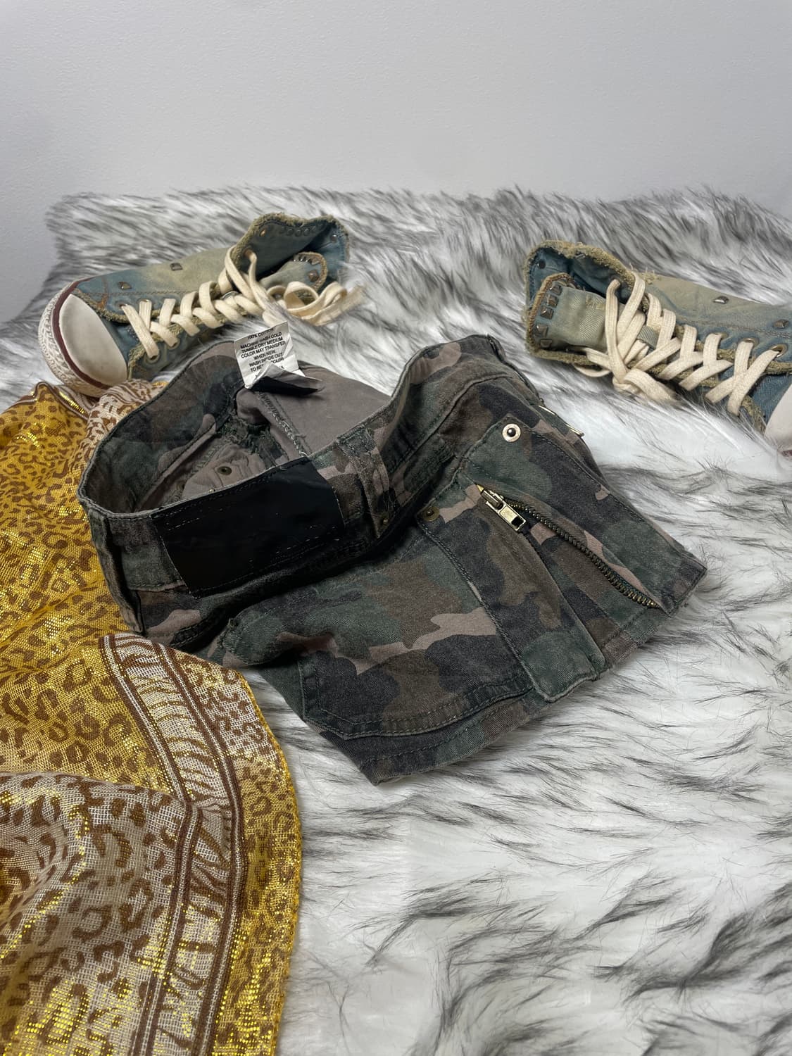 빈티지 카모 갸루 로우라이즈 쇼츠 팬츠 상품이미지7