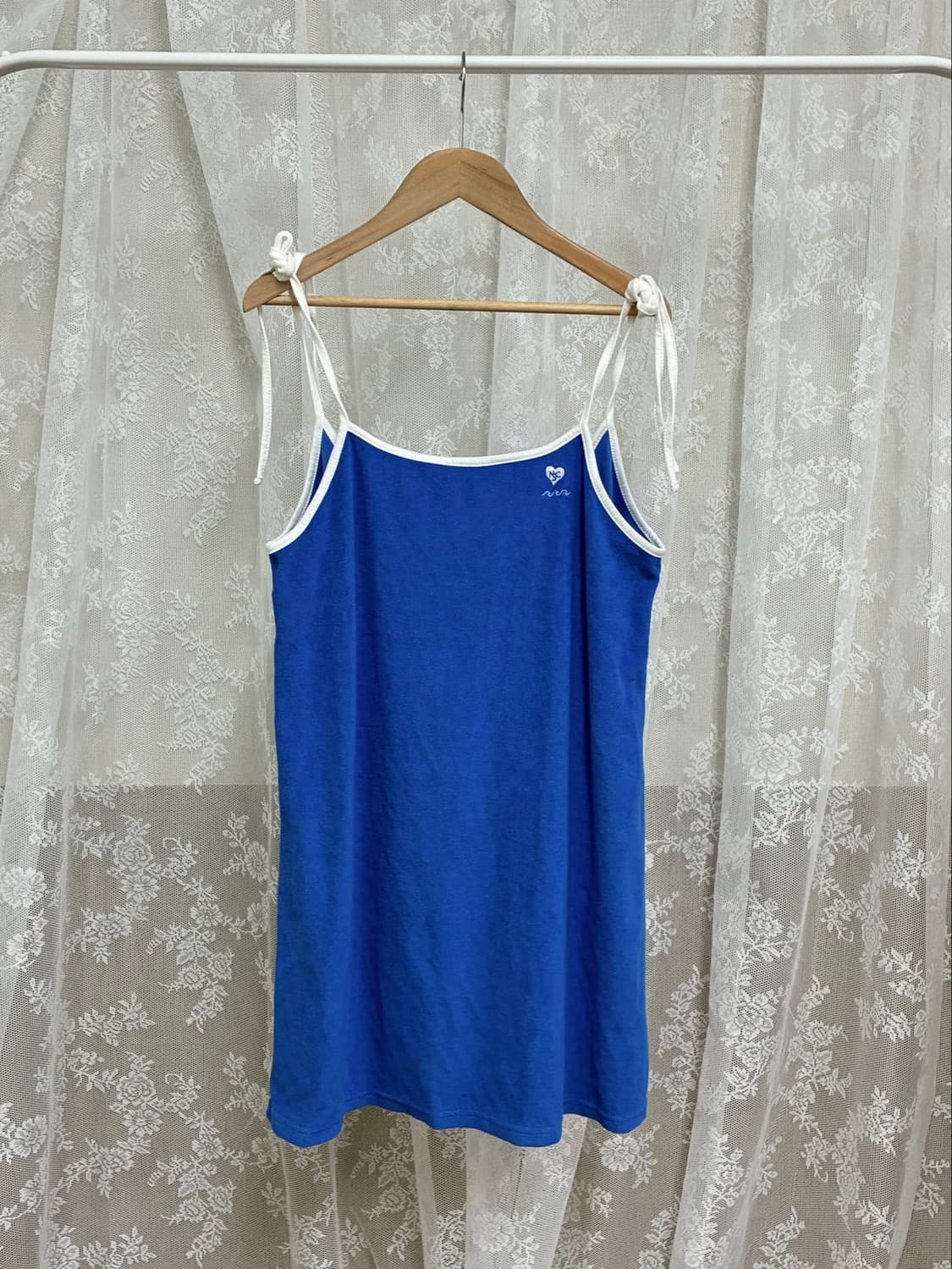 F) 네이키드서프클럽 테리 리본 미니 원피스 블루 상품이미지2