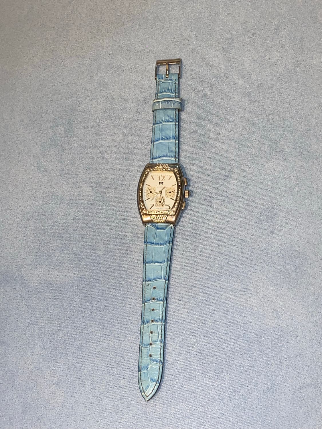Blue Cubic Vintage Leather watch 🩵💎 상품이미지2