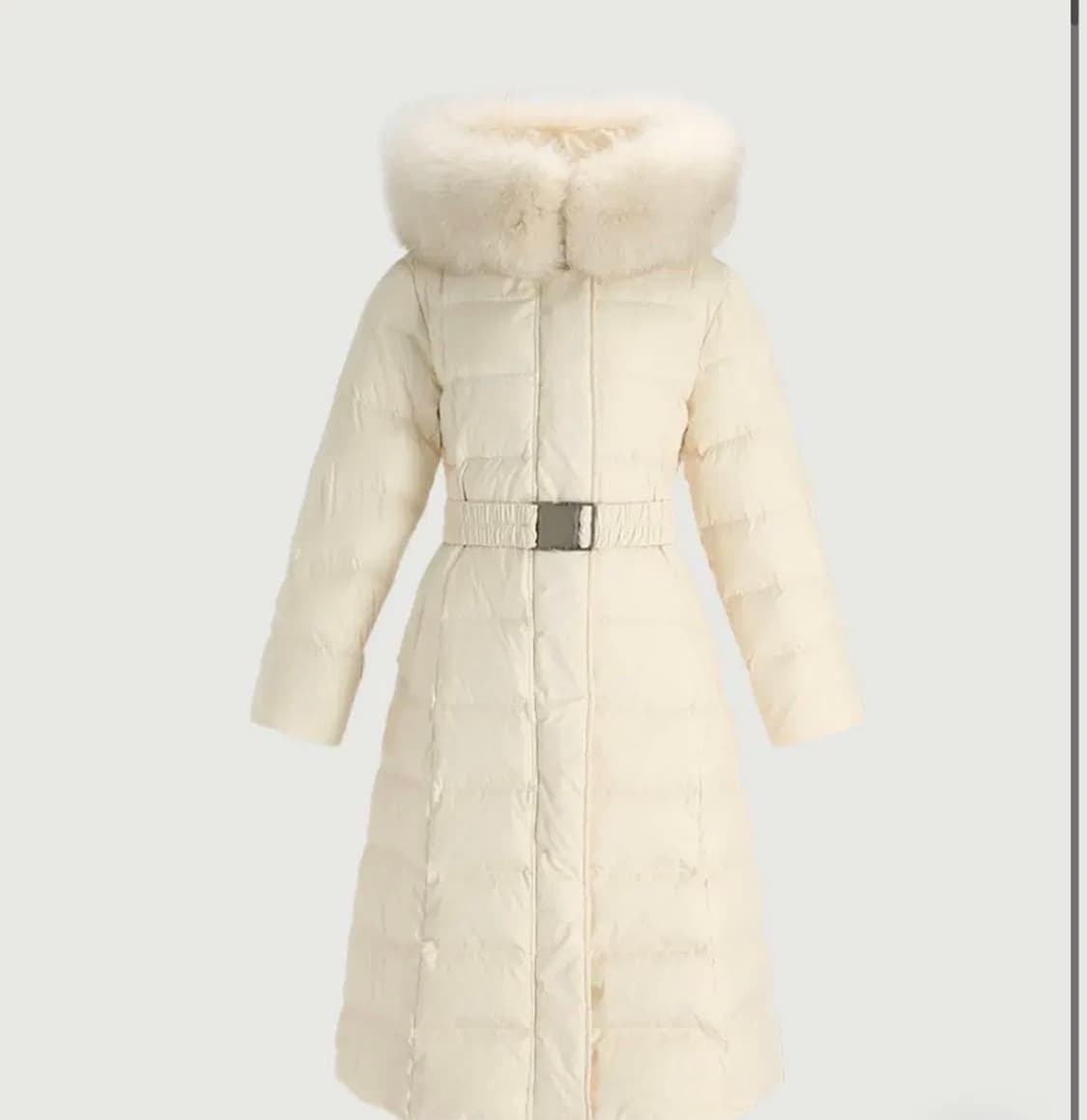 아이보리 구스다운 롱패딩 상품이미지1