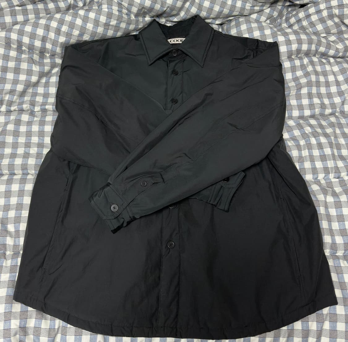 쿠어 미니멀 패디드 셔츠 자켓 블랙 L 상품이미지1