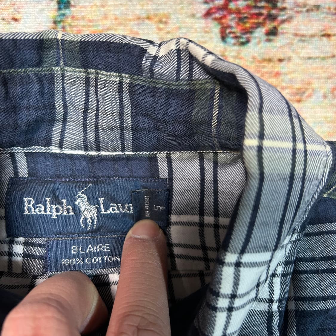 [XL] 90s 폴로 랄프로렌 블레어 핏 체크셔츠 상품이미지4