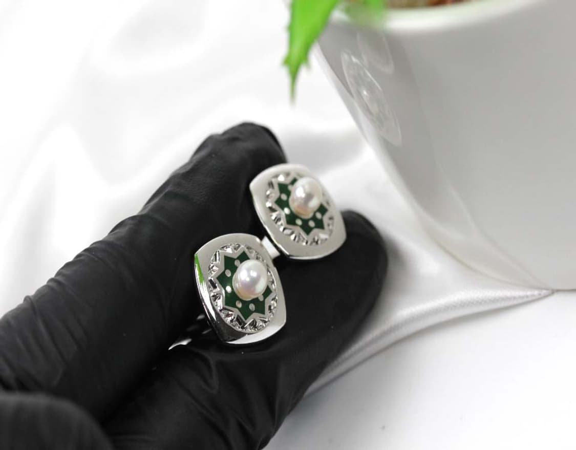 미키모토 천연진주 A등급 유광 남자 명품 커프스 상품이미지7