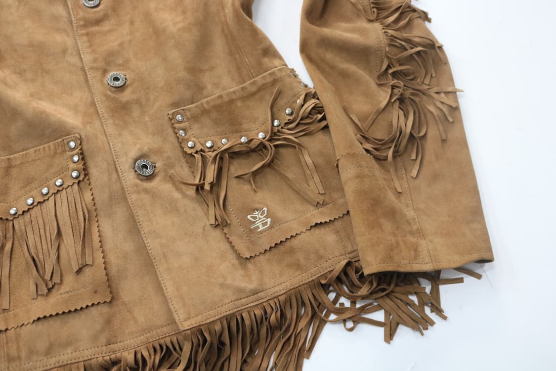 DIESEL 디젤 웨스턴 스터드 프링지 스웨이드 레더 자켓 (S) 상품이미지3