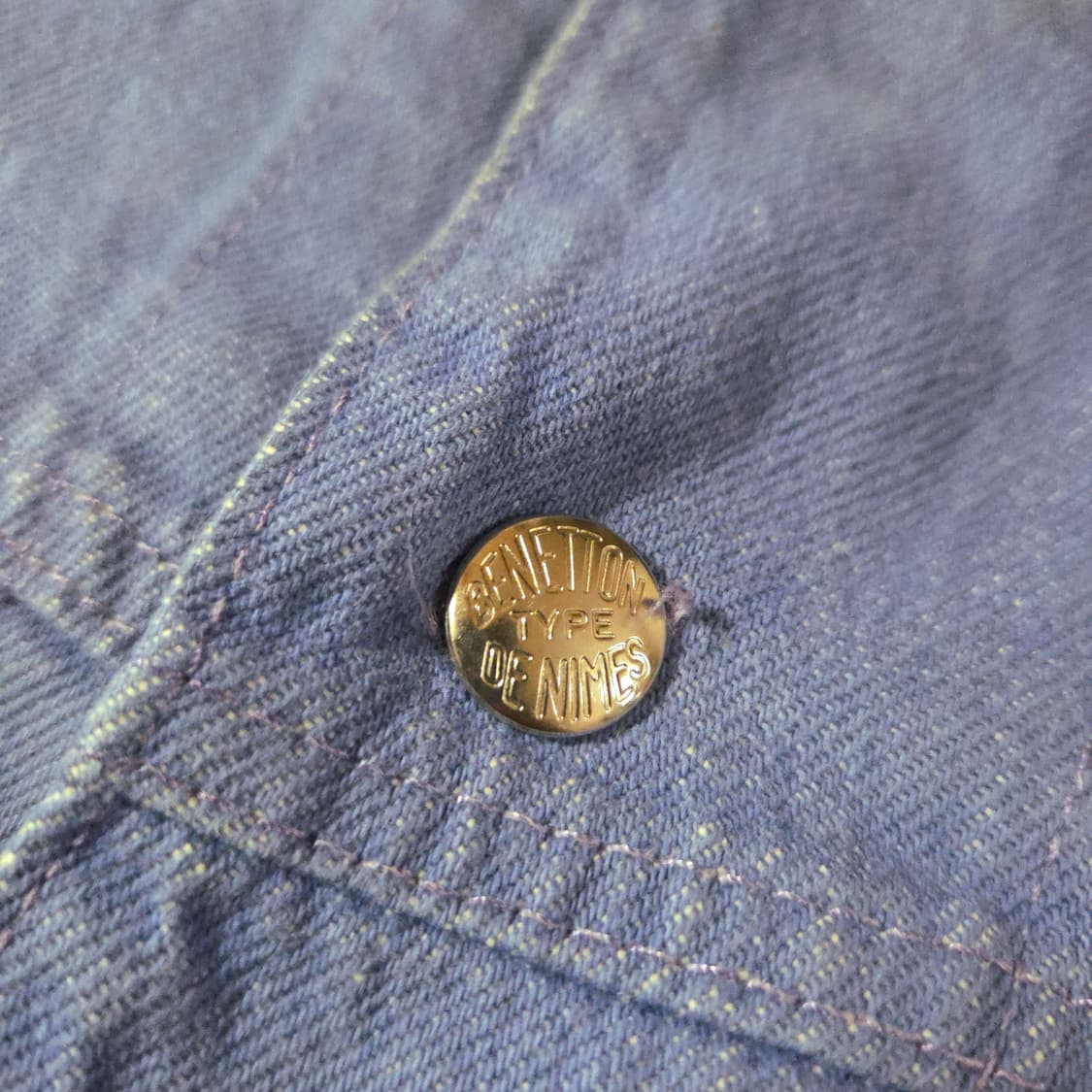 90s 베네통 여성 오버핏 크롭 데님 자켓 라벤더 상품이미지3