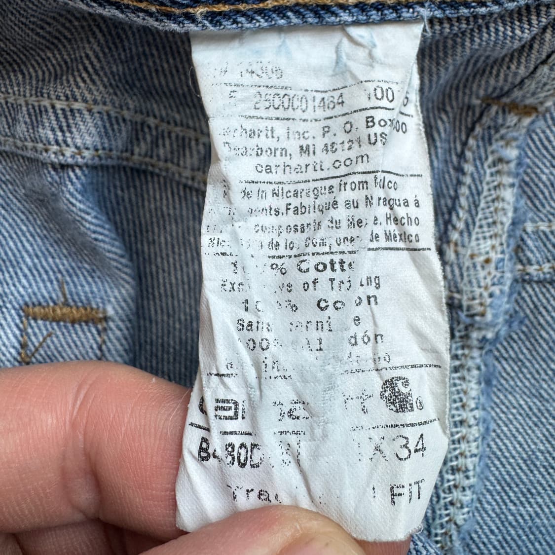 칼하트 OG 가죽패치 워싱 워크 데님팬츠 상품이미지7