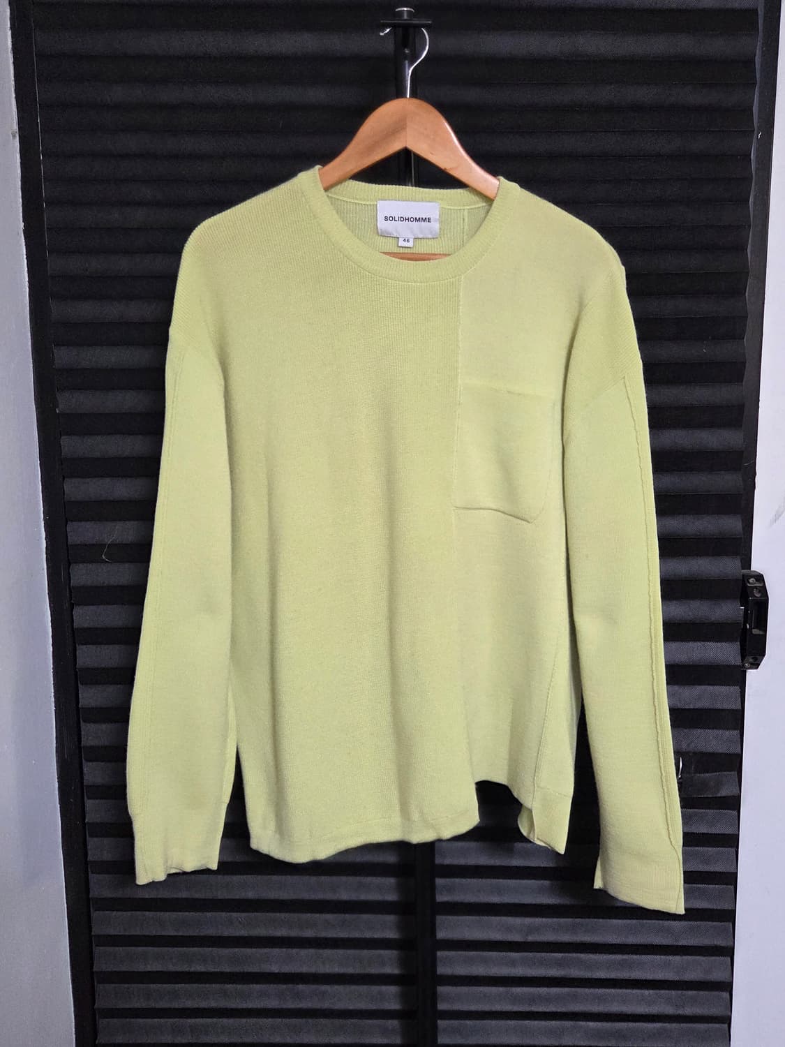 (정품) [솔리드옴므] 비대칭 슬릿 포켓 울 니트 | 00134 상품이미지1