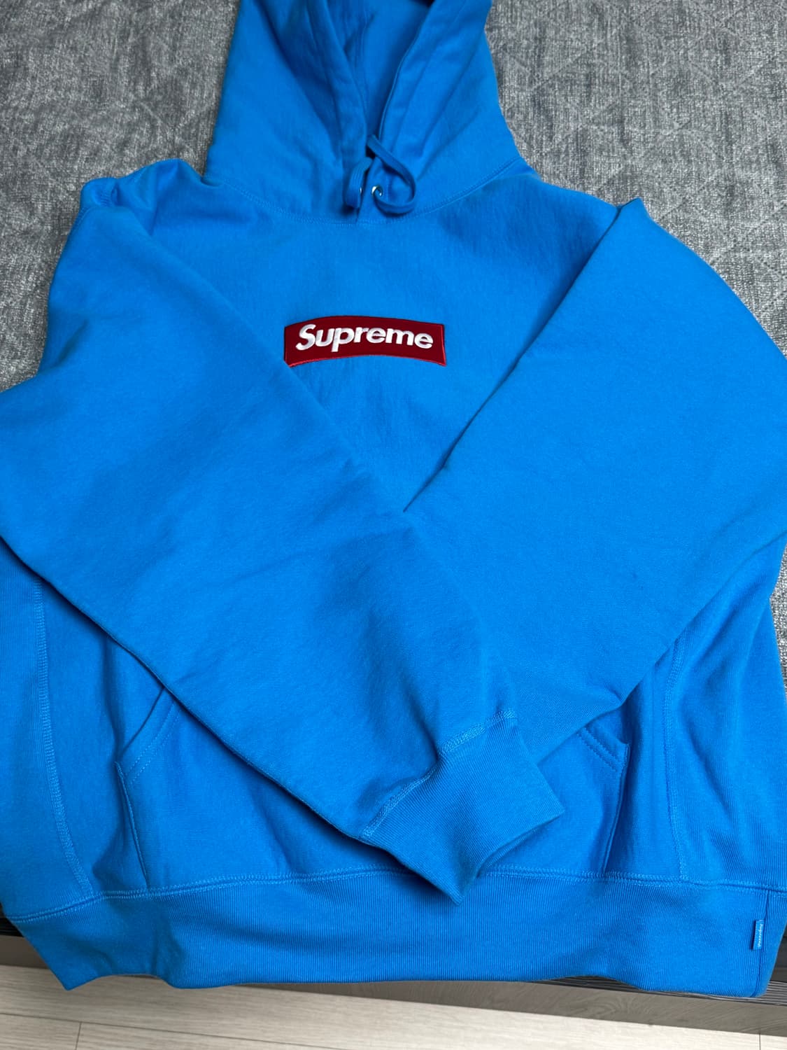 [L] 25FW 슈프림 박스로고 후드티 시안 (하빨) 상품이미지1
