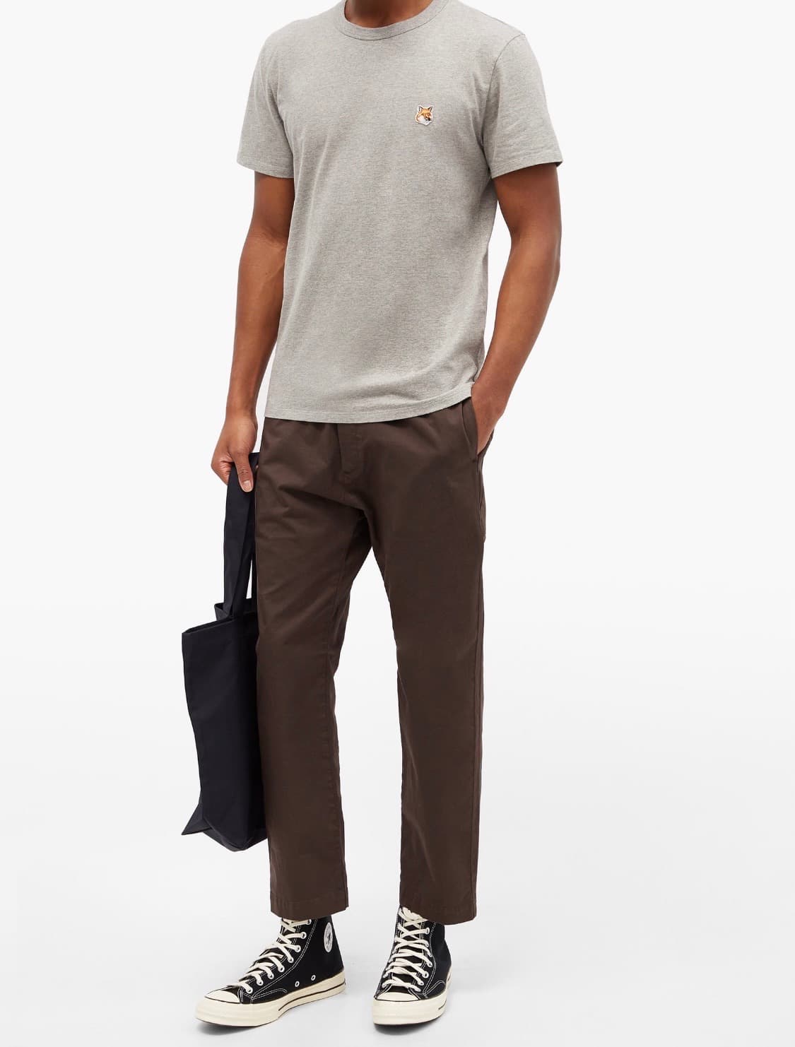 21SS 메종키츠네 폭스 헤드 티셔츠 그레이 상품이미지3