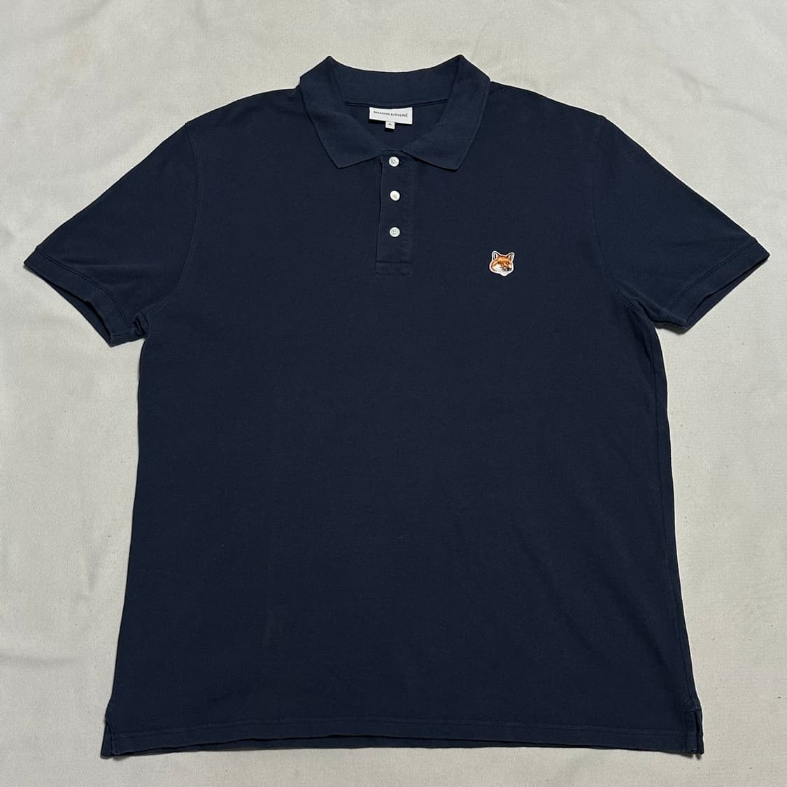 XL 메종키츠네 폭스 헤드 네이비 카라티 상품이미지2