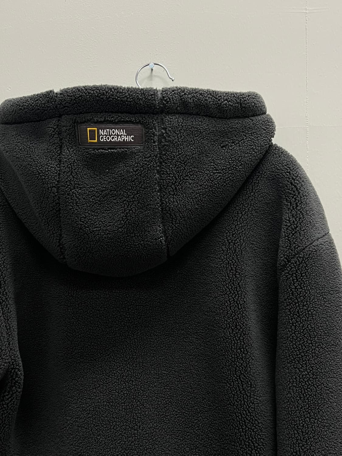 내셔널지오그래픽 플리스 양털 뽀글이 후드 집업 차콜 상품이미지6