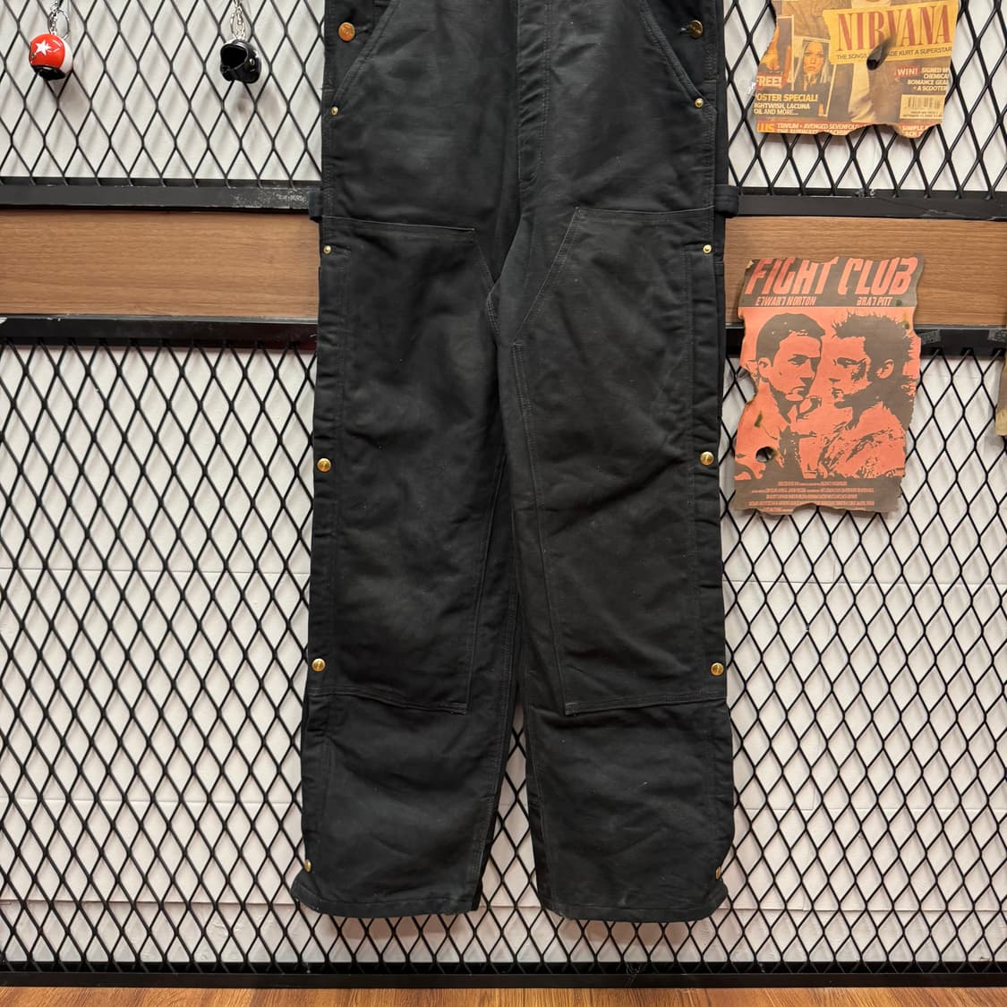 칼하트 오리지널 워크웨어 오버롤 멜빵 더블니 포인트 블랙 상품이미지5