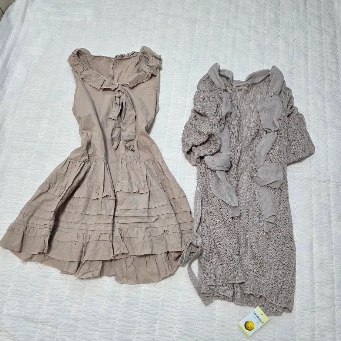 레이어드 모리걸 코디세트(캉캉 원피스+니트가디건) 상품이미지4