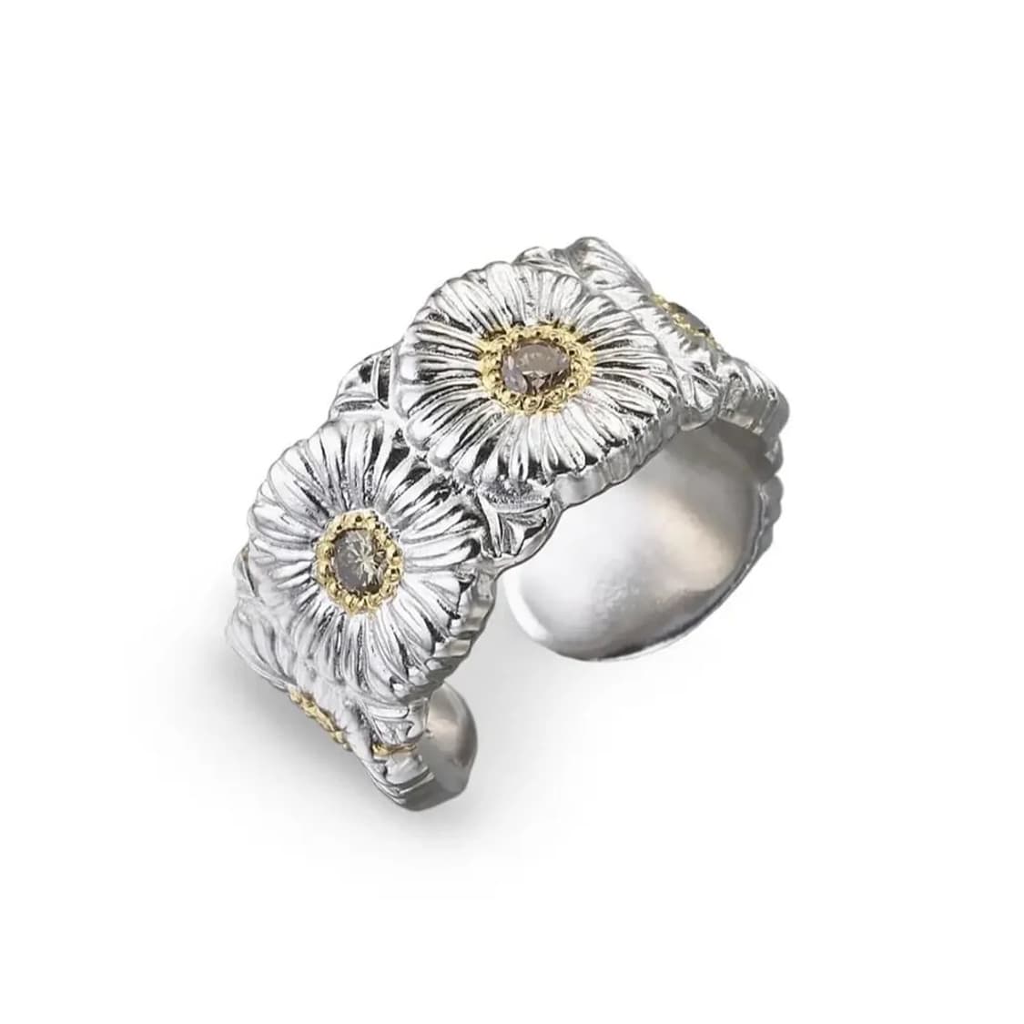 부첼라티 블라썸 데이지 브라운 다이아몬드 링 US8 상품이미지1