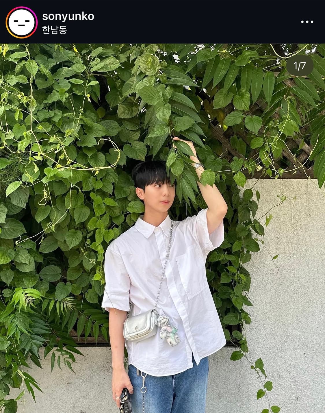 (소코년님 착용) 밈더워드로브 river 코튼 하프셔츠 상품이미지2