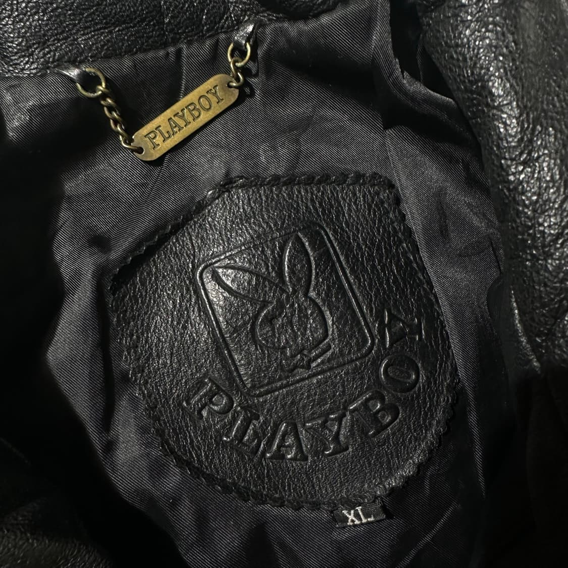 플레이보이 램스킨 봄버 자켓 블랙 상품이미지6