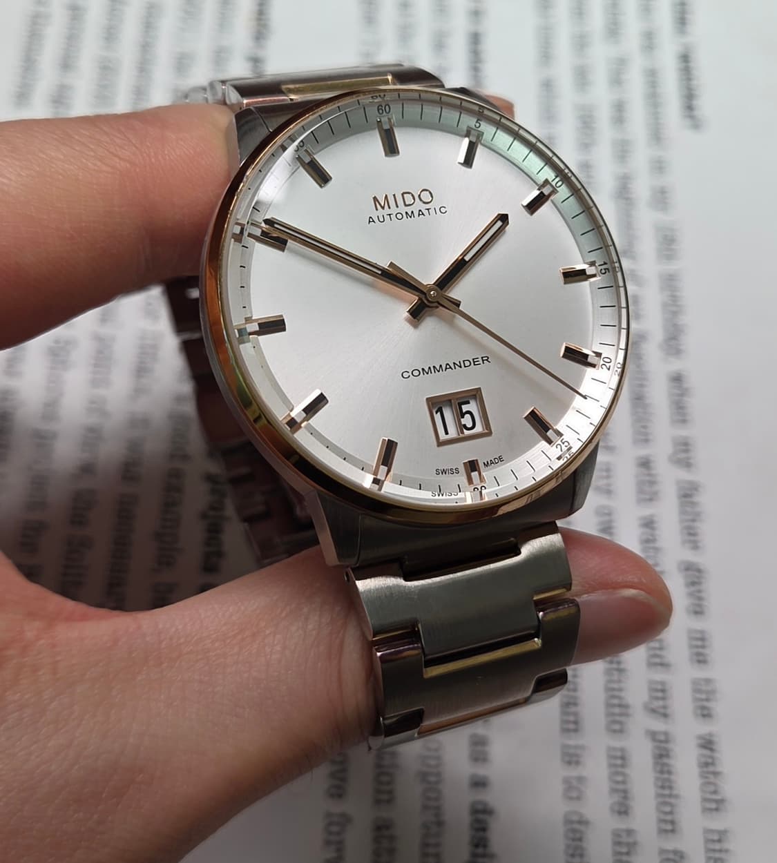 미도(MIDO) 커맨더 빅 데이트 콤비 칼리버80 오토매틱 브레이슬릿 v 상품이미지5