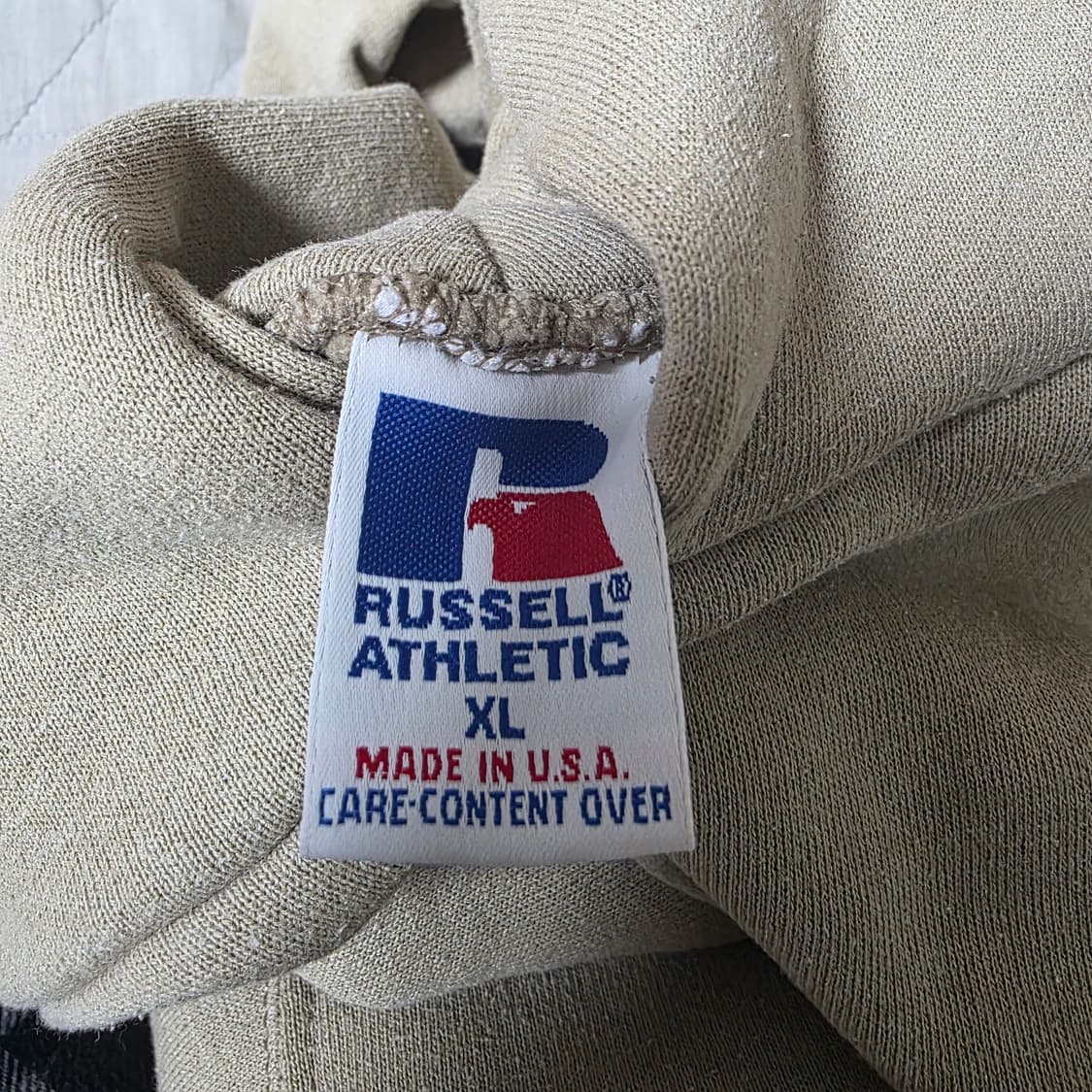 [XL] 90s 빈티지 러셀 애슬레틱 탄, 베이지 후디 후디 상품이미지9